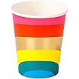 Talking Tables Pack of 8 Rainbow Paper Party Cups Birthday Partyware for Kids or Adults | Recyclable & Disposable Tableware | Volume: 250ml (9oz), Rbcups
