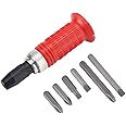 Inditrust Impact Set Chrome-Vanadium Steel Screwdriver Bits Kit Multi-Functional Heavy-Duty Hand Tools Set (Red) -7 Pieces