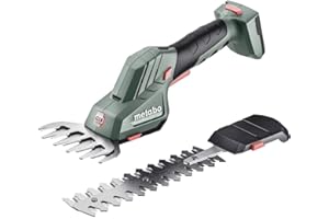 Metabo Akumulatorowe nożyce do krzewów i trawy PowerMaxx SGS 12Q (601608850) 12 V, beznarzędziowa szybka wymiana, precyzyjne cięcie krzewów + czyste krawędzie trawnika, bez akumulatora