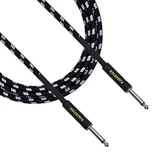 Kadence Guitar Cable 16.5ft (5MTR) Electric Instrument Cable Bass AMP Cord 1/4 6.3mm Jack to Jack, Straight to Straight for Electric Guitar, Bass Guitar, Electric Mandolin, Pro Audio