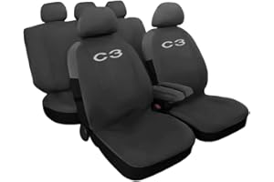 Lupex Shop Citroen C3 Color Sólido Gris de Fundas de Asiento