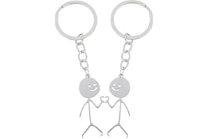 Ouligay 2 pary breloczków do kluczy dla par, w języku migowym, dla pary, przyjaciółki, na rocznicę, Walentynki, srebro, 3.94 Zoll