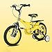 Price comparison product image FJ-MC Unisex Kids Bike Girls & Boys, 12", 14", 16" Child Bicycle with Suspension and Disc Brake, Training Wheels for 2-11 Years,Yellow,14