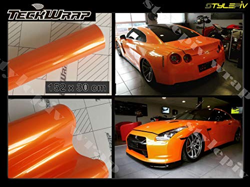 TECKWRAP Film Covering Orange Brillant Pearl 152 x 30 cm de Marque Vinyle adhésif thermoformable