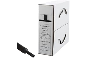 Offgridtec 5m Schrumpfschlauch mit Kleber 6 mm > 2 mm, 3:1 Schrumpfrate, Dual-Wand, Halogenfrei, Flammhemmend, Wasserdichte Kabelisolierung, Leicht zu Schneiden, Inklusive Spenderbox, Schwarz
