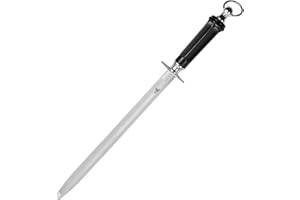 MITSUMOTO SAKARI 44 cm Ovali Acciaino Professionale, Giapponese in Acciaio ad Alto Acciarino Affilacoltelli, Acciaino Diamantato in Acciaio da Cucina (Manico in ABS e Magnete Potente)
