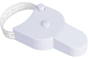 FUZVOL Body Tape Measure 150 CM White Body Measuring Tool Retractable Measurement with Push-Button Mini Measurement for Arm, Thigh, Chest, Weight Loss