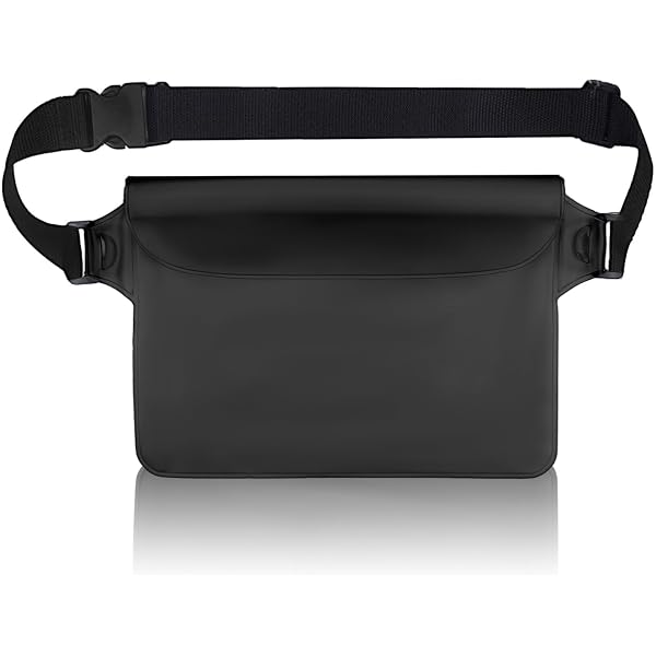Set Da 2 Marsupi Impermeabili Con Cintura In Vita – 22x25 Cm In PVC Trasparente, Perfetti Per Nuoto, Kayak E Spiaggia