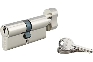 Cilindro europeo per serratura a pomolo SA 40Bx40mm, anti estrazione, nichel, 3 chiavi - THIRARD