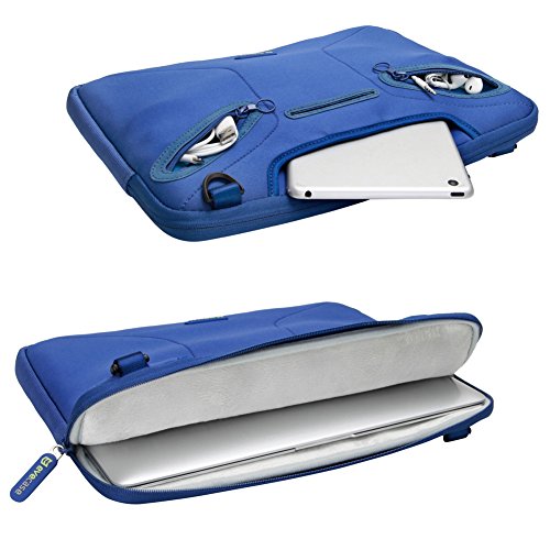 Notebooktasche 13.3“, Evecase 13.3 Zoll Universal Laptop Schutzhülle Aktentasche mit Neopren Außenmaterial, Verdeckbare Griffe, Zubehörfächer für Notebook MacBook Ultrabook Tablet Lenovo Asus Acer – Blau - 6