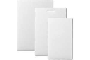 ABEL DESIGN - Set di Taglieri per Cucina, 3 Taglieri BIG + MEDIUM + SMALL spessore 0,8 cm, Taglieri HACCP in Polietilene Bianco di Alta Qualità, Realizzati in Italia, Pratici e Igienici.