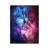 Loading... Morza 5D DIY Amantes del Lobo Pintura imitación de Diamante de Cristal Bordado Animal del hogar del Cuadro Decorativo de Resina de Punto de Cruz