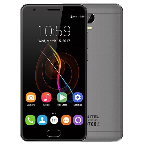 OUKITEL K6000 Plus Smartphone, Android 7.0 6080mAh, 5.5 pollici, 4GB di RAM 64GB ROM, MTK6750T Octa core, 8.0MP + 16.0MP fotocamera, impronta digitale GPS - Grigio