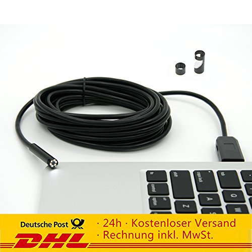 Preisvergleich Produktbild 5m Endoskop 6LED USB Wasserdicht Rohrkamera Inspektionskamera Endoscope