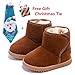 Produktbild Morbuy Winter Baby Warme Stiefel, Kinder Mädchen Junge Schuhe Schnee Stiefel Draussen Casual Kleinkind Warme Rutschfest Bequem Winterschuhe Leder Schneestiefel Weihnachten Geschenk