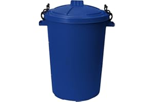 JMS we create smile 50L Plastic Bin/Waterproof/Rodent Proof for Outdoor/Animal Feed Food Storage with Locking Lid (Blue)