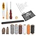 Produktbild WOWOSS 21 Stück Leder Working Craft Werkzeuge, Hand Stitching Kit Nadeln, Bohren AHL Wachsfaden, Fingerhut, Fingerlinge, Groover Lederhandwerk für DIY Nähzubehör