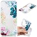 Produktbild Everainy Huawei Honor Play Hülle Silikon Transparent Gummi Cover Hüllen Kompatibel für Huawei Honor Play Handyhülle Stoßfest Durchsichtig TPU Stoßstange Schutzhülle (Blau/Rosa Blume)