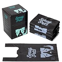 SmugPets 500 biologisch abbaubare Premium-Hundekotbeutel mit einfachen Krawattengriffen, extragroße, extradicke, auslaufsichere, duftende Hundekotbeutel (nicht auf Rollen)