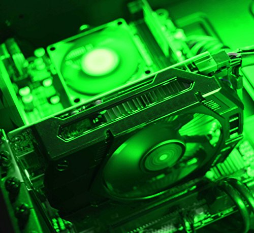 VIBOX Centre 4W Gaming PC – 4,0GHz AMD FX Quad-Core Prozessor, GTX 1050 GPU, Super, Multimedia, Desktop Gamer Computer mit Spielgutschein, Windows 10, Grün Innenbeleuchtung, lebenslange Garantie* (3,8GHz (4,0GHz Turbo) Superschneller AMD FX 4300 Quad-Core Prozessor CPU, Nvidia GeForce GTX 1050 2GB Grafikkarte GPU, 8GB DDR3 1600MHz RAM, 1TB (1000GB) SATA III HDD 7200rpm Festplatte, Raijintek Aidos Air CPU Kühler, 400W 85+ Netzteil, Vibox Predator grünes Gaming Gehäuse, AM3+ Mainboard) - 7