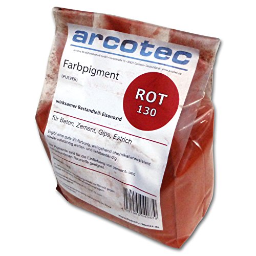 Pigmentpulver, Eisenoxid, Oxidfarbe – 1kg Farbpigmente für Beton + Wand – Farbe: rot/ziegel - 3