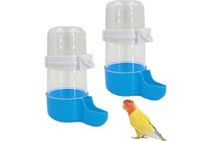 CaiHuaEr 2 PCS Bird Water Feeder Automatic Water Feeder Bird Water Bottles Bird Cage Food Feeder Cage Accessories for Cockatiel Parrots Budgie Lovebirds