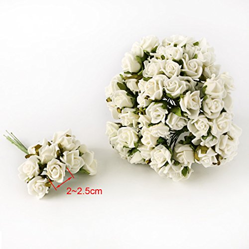 100er Creme Schaumrosen Brautstrauss Rosenstrauss Kunstrose Hochzeit Party Deko - 3
