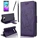 Produktbild HB-Int 3 in 1 Flip PU Leder Hülle Bookstyle Case für Samsung Galaxy A3 (2016) A310 Brieftasche Ledertasche Standfunktion Shell Liebe Herz Blumen Drucken Foto Kreditkartenfächer Handytasche Schutzhülle Back Magnetverschluss Knopf Elegant Lila Rundum Ledertasche Klapp Protective Etui Folio Kunstleder Schale Pocket Holster Beschützer Haut Silikon Weich Cover Stylus Pen + Displayschutzfolie + Strap