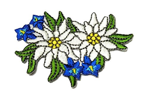 Aufnäher Bügelbild Aufbügler Iron on Patches Applikation Edelweiss 6,5 x 4,5cm vor209-5