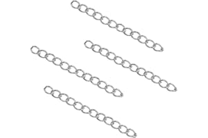 DanLingJewelry 200 Strand Stainless Steel Necklace Bracelet Extender Chain Length 1.57 Inch for Jewellery Making