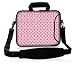 Produktbild Luxburg® 15,6 Zoll Laptop Tasche Hülle für Notebook Tablet Sleeve Neopren mit Schultergurt und Fach, Motiv: LX Muster pink / grau
