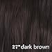 27 inches (68cm) Long Wavy One Piece 5Clips Clip in Hair Extension Extensions 3/4Full Head Women Clip on Hair Hairpieces Dark Brown-C484