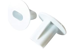 LOOPS 50x 8mm White Twin/Double Shotgun Cable Entry Bushes/Grommets - Feed Through Wall/Brick Cover – Coaxial/Satellite Hole Tidy Plate Caps – CCTV/DVR