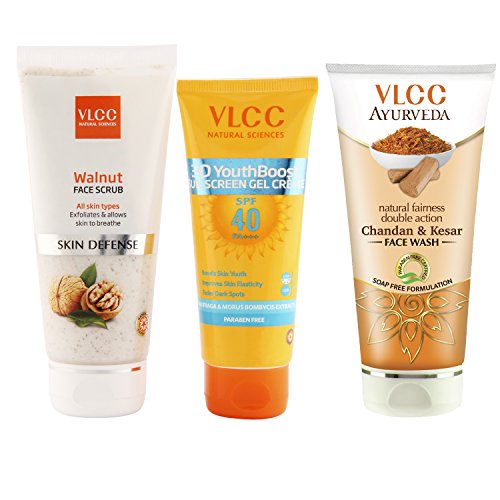 VLCC Sun Screen Gel and Scrub and Kesar Chandan Face Wash Combo RS.250 (50.00% Off) - Amazon VLCC Sun Screen Gel and Scrub and Kesar Chandan Face Wash Combo RS.250 (50.00% Off) - Amazon
