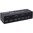 4K 60hz 6x2 HDMI Matrix 6 IN 2 OUT HDMI Splitter Switch 4x2 HDMI Matrix Audio Video Converter with EDID for PC TV Dual Monitor (4X2 Matrix)