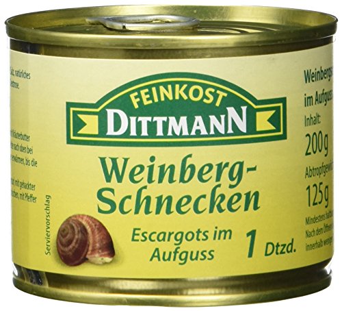 Preisvergleich Produktbild Feinkost Dittmann Weinbergschnecken, Escargots im Aufguss, 1 Dutzend, 2er Pack (2 x 200 g)