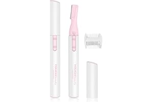 TOUCHBeauty Elektrischer Augenbrauentrimmer, Zweischneidige Klingen Elektrischer Augenbrauenschneider für Frauen,Führungskamm,Batteriebetrieben (Rosa)