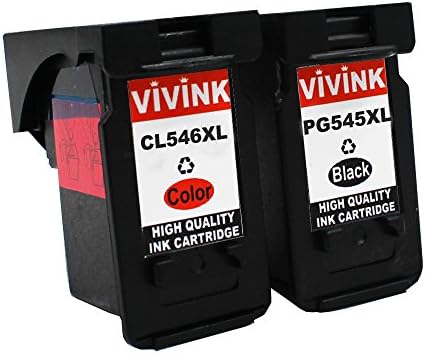VIVINK Remanufactured Canon PG-545XL CL-546XL Ink Cartridges for Canon Pixma MG2450 MG2550S iP2850 MX495 MG3050 MG3051 MG2950 MG3053 MX490 iP2800 iP2840 iP2855 Printer(1 Black,1 Tri-Colour)