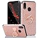 Produktbild Huawei P20 Lite Hülle Ring,Huawei P20 Lite Silikon Hülle,FNBK Schmetterling TPU Silikon Hülle Glitzer Schutz Tasche Bumper Handyhülle Metall 360 Rotation Stand Handyhülle für Huawei P20 Lite,Rosegold