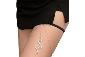 Zookey Boho Leg Chain Snake Ciondolo Light Chain Silver Beaded Leg Chain Beach Body Chain Jewelry per donne e ragazze