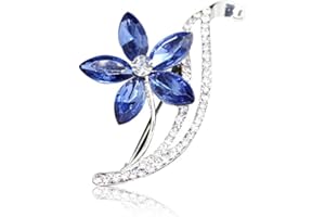 sunjiaqi Forget Me Not Flower Brooch Vintage Female Women Rhinestone Crystal Brooch Pins Wedding Banquet Party Breastpins Badge Lapel Pin Shining Jewelry Gift for Girls Ladies Blue