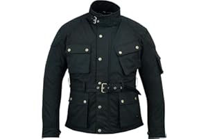 warrior gears Men's Waxed Cotton Motorcycle Jackets, Motorbike Top Gear, Waterproof Nylon Lined Jacket, Armoured Biker Textile Winter Outdoor Coat for Men, Running, Riding, Travel Clothing