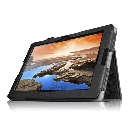 Fintie Lenovo A10-70 Folio Hülle Case Tasche Etui mit Auto Schlaf / Wach Funktion für Lenovo IdeaTab A10-70 25,7 cm (10,1 Zoll HD-IPS) Tablet – Schwarz - 3
