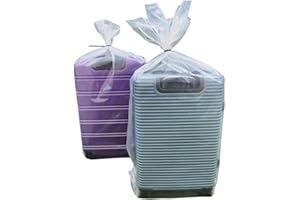 MDC RETAIL SUITCASE STORAGE BAGS X 2 - EXTRA LARGE CLEAR PLASTIC - 36" x 48" (92cm x 122cm) HEAVY DUTY 500 GAUGE with re-useable CABLE TIES