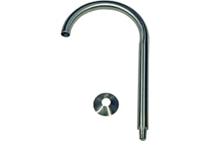 Intergarden Wasserauslauf WE03 Edelstahl Roundinkl. Rosette Wasser Auslauf Überlauf für Garten etc.