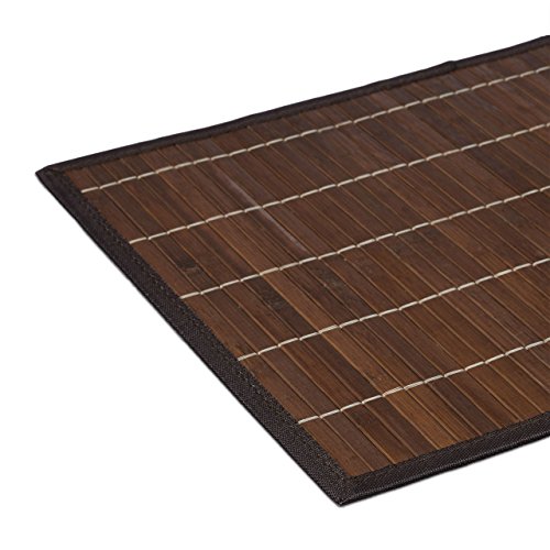 Relaxdays Tischset 6 teilig, Platzdeckchen, Bambus, rutschhemmende Unterseite, 30 x 45 cm, 6er Platzset, 6 Tischmatten, abwischbar, braun - 5