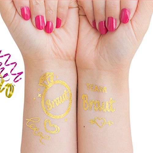 Oblique-Unique® Junggesellinnenabschied temporäres Tattoo Set Braut - Team Braut Hochzeit