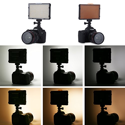 Excelvan PT-308S Lampe Vid  o LED Ultra-Mince 308PCS LEDS 5600K 2400LM   clairage Photo Portable Dimmable  pour Canon Nikon Pentax JVC DSLR Cam  scope DV