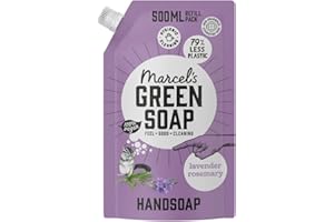 Marcel's Green Soap - Zestaw uzupełniający do mydła do rąk, lawenda i rozmaryn - dozownik opakowanie uzupełniające - 100% przyjazne dla środowiska - 100% wegańskie - 97% biodegradowalne - 500 ml mydła w płynie