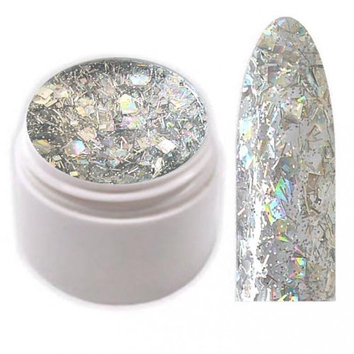 xxl-cosmetic Crisp Glitter Gel Pailletten Gel mit Fäden Silber 5ml CG-3